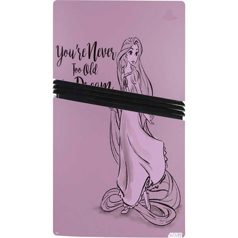 Disney Princess Rapunzel Never Too Old To Dream Art PS5 Pro Console Skin