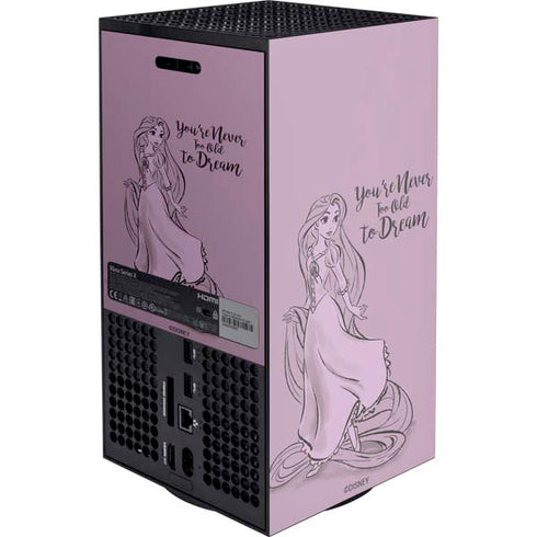 Disney Princess Rapunzel Never Too Old To Dream Art XBox Series X Digital Edition Console Skin
