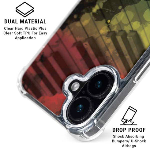 Rasta Color Keys iPhone 16 Plus Clear Case
