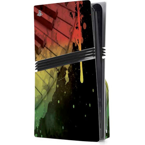 Rasta Color Keys PS5 Pro Disk Console Skin