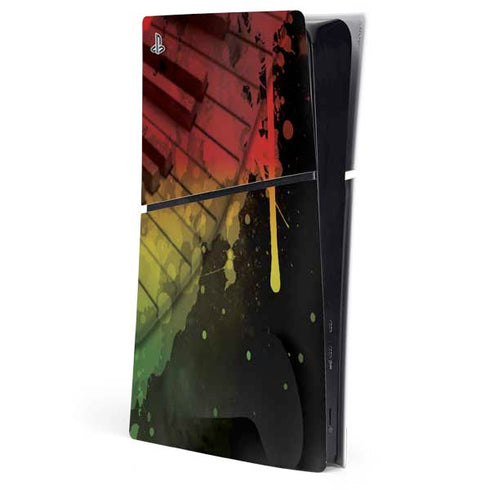 Rasta Color Keys PS5 Slim Digital Edition Console Skin