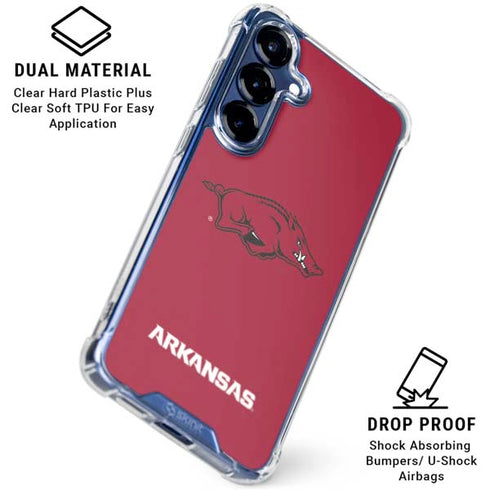 University of Arkansas-Fayetteville Razorbacks Red Logo Galaxy S25 FE Clear Case