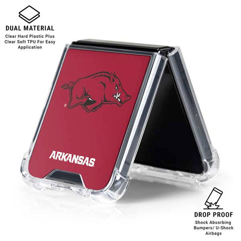 University of Arkansas-Fayetteville Razorbacks Red Logo Galaxy Z Flip6 Clear Case