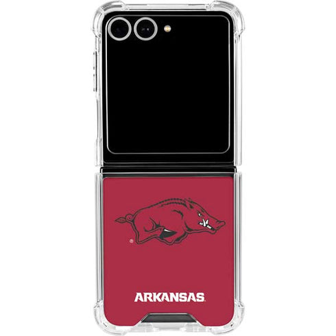 University of Arkansas-Fayetteville Razorbacks Red Logo Galaxy Z Flip7 Clear Case