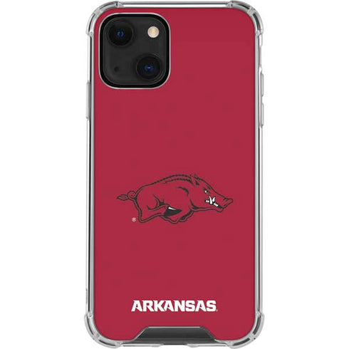 University of Arkansas-Fayetteville Razorbacks Red Logo iPhone 14 Plus Clear Case