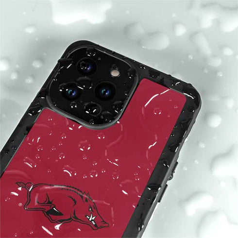 University of Arkansas-Fayetteville Razorbacks Red Logo iPhone 14 Pro Max Waterproof Case