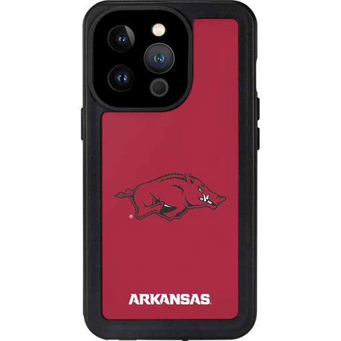 University of Arkansas-Fayetteville Razorbacks Red Logo iPhone 14 Pro Waterproof Case