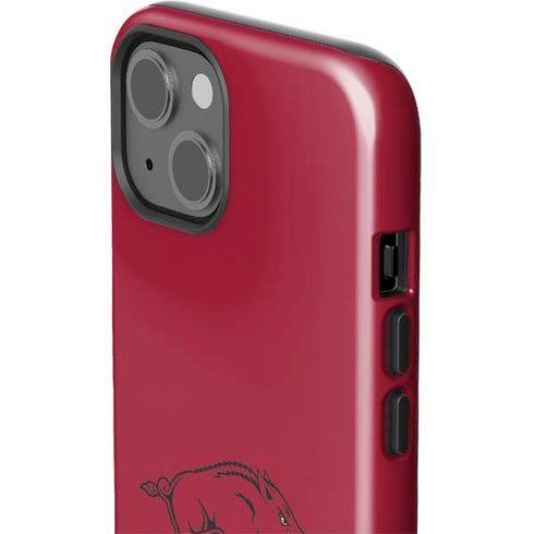 University of Arkansas-Fayetteville Razorbacks Red Logo iPhone 15 Impact Case