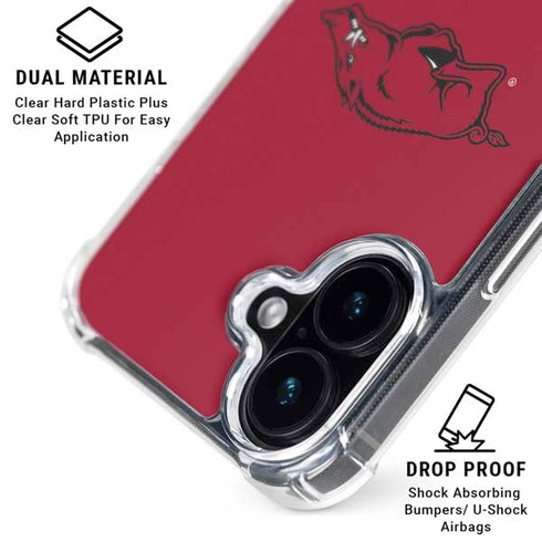 University of Arkansas-Fayetteville Razorbacks Red Logo iPhone 16 Clear Case