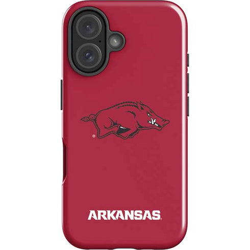 University of Arkansas-Fayetteville Razorbacks Red Logo iPhone 16 Plus Impact Case