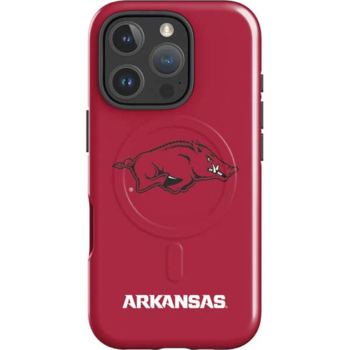 University of Arkansas-Fayetteville Razorbacks Red Logo iPhone 16 Pro Magsafe Impact Case