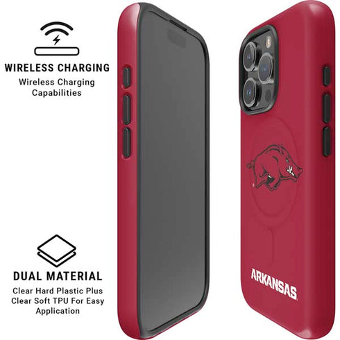 University of Arkansas-Fayetteville Razorbacks Red Logo iPhone 16 Pro Magsafe Impact Case