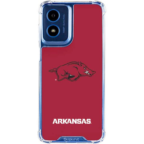 University of Arkansas-Fayetteville Razorbacks Red Logo Moto G 5G (2024) Clear Case
