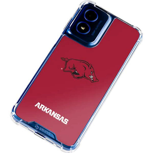 University of Arkansas-Fayetteville Razorbacks Red Logo Moto G 5G (2024) Clear Case