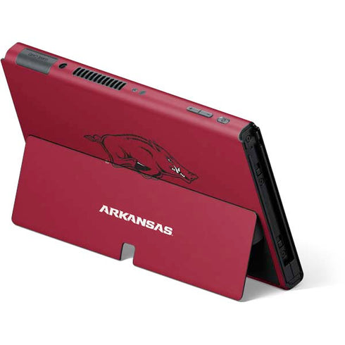 University of Arkansas-Fayetteville Razorbacks Red Logo Nintendo Switch OLED (2021) Skin