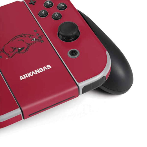 University of Arkansas-Fayetteville Razorbacks Red Logo Nintendo Switch OLED (2021) Skin