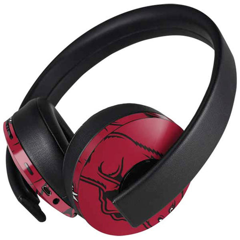 University of Arkansas-Fayetteville Razorbacks Red Logo PlayStation 4 Gold Wireless Headset Skin