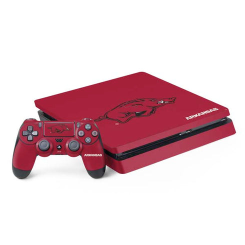University of Arkansas-Fayetteville Razorbacks Red Logo PS4 Slim Bundle Skin