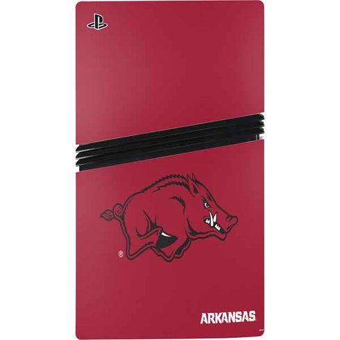 University of Arkansas-Fayetteville Razorbacks Red Logo PS5 Pro Disk Console Skin