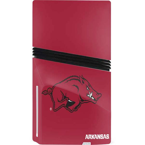 University of Arkansas-Fayetteville Razorbacks Red Logo PS5 Pro Disk Console Skin