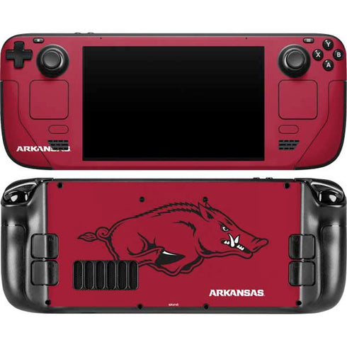 University of Arkansas-Fayetteville Razorbacks Red Logo Steam Deck Handheld Gaming Computer OLED Skin