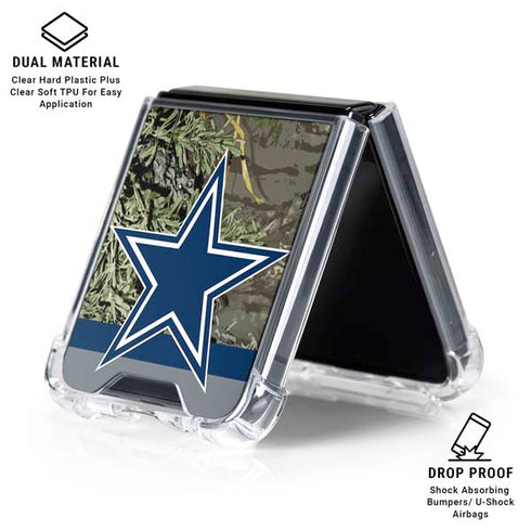 NFL Realtree Camo Dallas Cowboys Galaxy Z Flip6 Clear Case