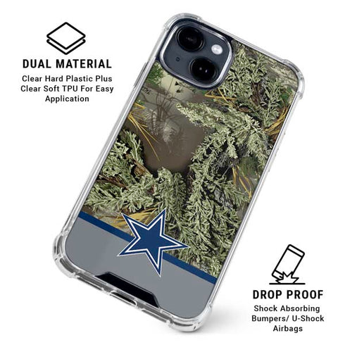 NFL Realtree Camo Dallas Cowboys iPhone 15 Clear Case