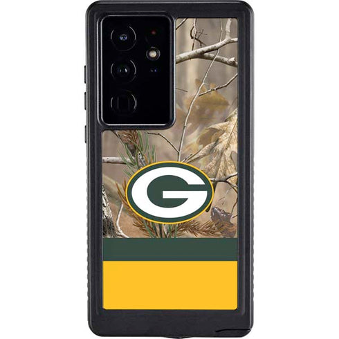 NFL Realtree Camo Green Bay Packers Galaxy S24 Ultra Waterproof Case