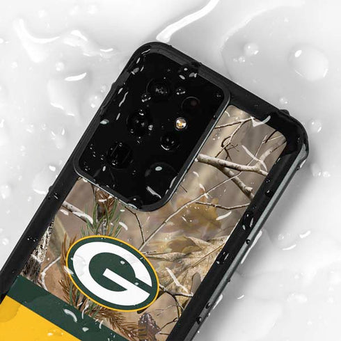NFL Realtree Camo Green Bay Packers Galaxy S24 Ultra Waterproof Case