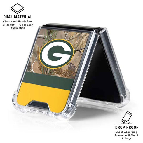 NFL Realtree Camo Green Bay Packers Galaxy Z Flip6 Clear Case