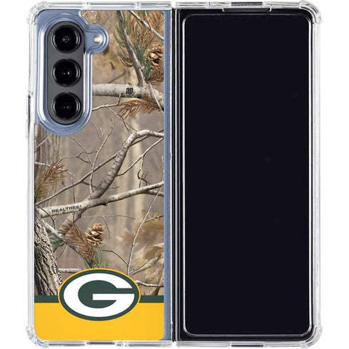 NFL Realtree Camo Green Bay Packers Galaxy Z Fold5 5G Clear Case
