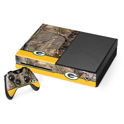 NFL Realtree Camo Green Bay Packers Xbox One Console and Controller Bundle Skin