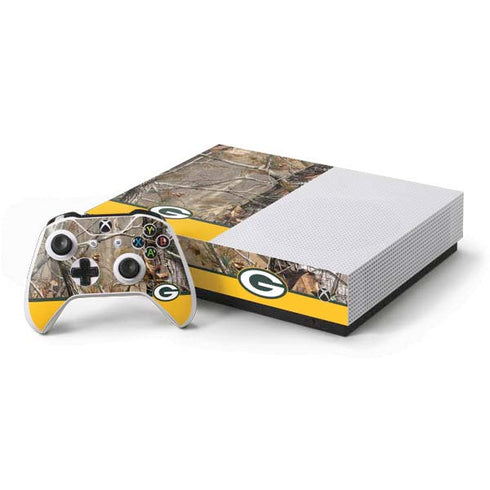 NFL Realtree Camo Green Bay Packers Xbox One S All-Digital Edition Bundle Skin