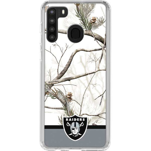 NFL Realtree Camo Las Vegas Raiders Galaxy A21 Clear Case