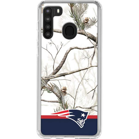 NFL Realtree Camo New England Patriots Galaxy A21 Clear Case