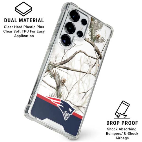 NFL Realtree Camo New England Patriots Galaxy S25 Ultra Clear Case