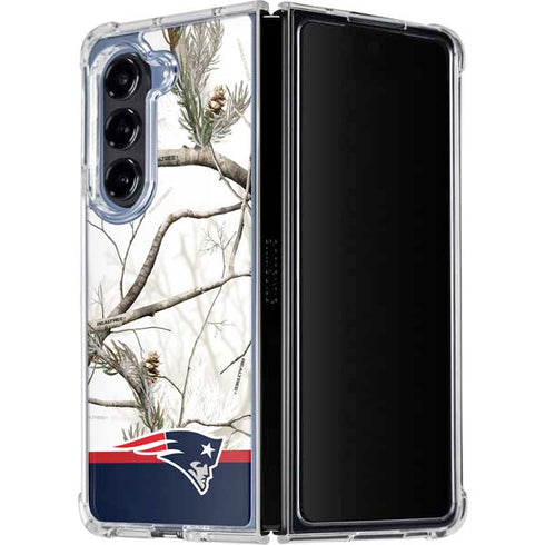 NFL Realtree Camo New England Patriots Galaxy Z Fold5 5G Clear Case