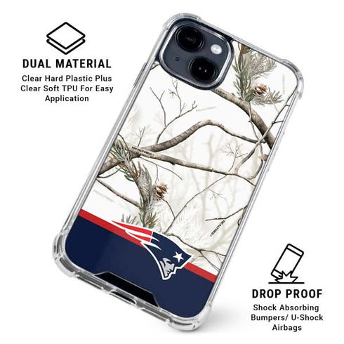 NFL Realtree Camo New England Patriots iPhone 15 Clear Case