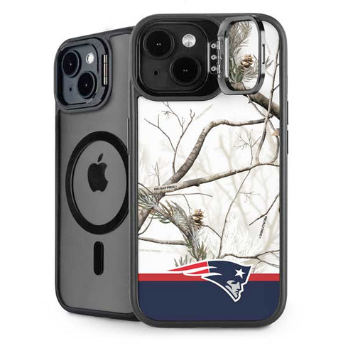 NFL Realtree Camo New England Patriots iPhone 15 Plus Kickstand Case