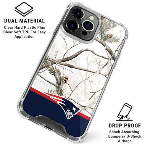 NFL Realtree Camo New England Patriots iPhone 16 Pro Clear Case