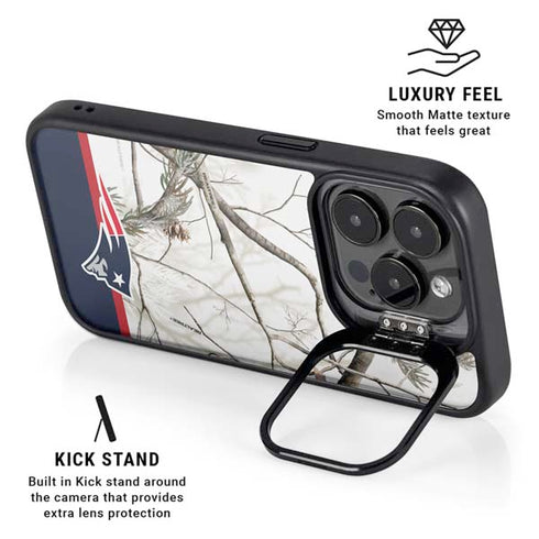 NFL Realtree Camo New England Patriots iPhone 16 Pro Kickstand Case