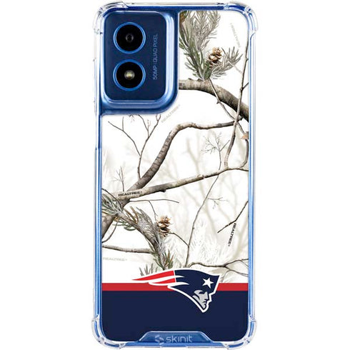 NFL Realtree Camo New England Patriots Moto G 5G (2024) Clear Case