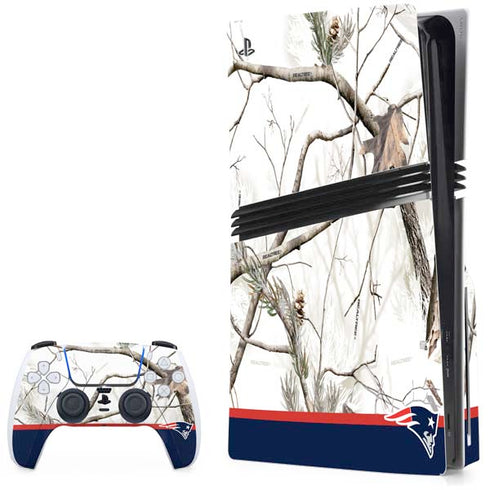 NFL Realtree Camo New England Patriots PS5 Pro Disk Bundle Skin