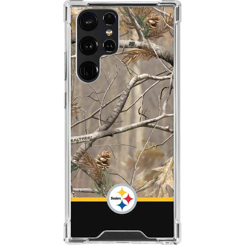 NFL Realtree Camo Pittsburgh Steelers Galaxy S23 Ultra Clear Case