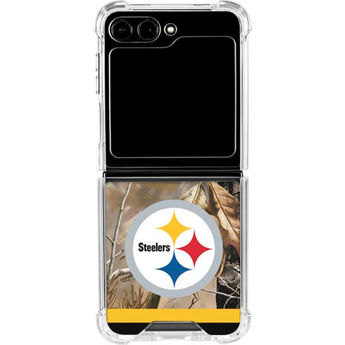 NFL Realtree Camo Pittsburgh Steelers Galaxy Z Flip6 Clear Case