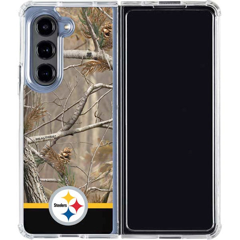NFL Realtree Camo Pittsburgh Steelers Galaxy Z Fold5 5G Clear Case