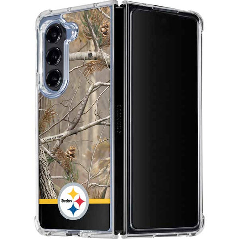 NFL Realtree Camo Pittsburgh Steelers Galaxy Z Fold5 5G Clear Case