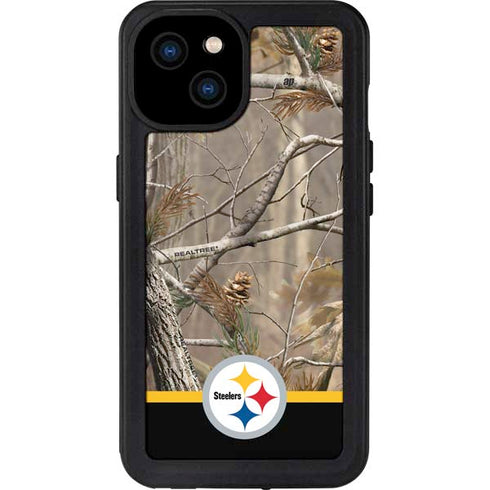 NFL Realtree Camo Pittsburgh Steelers iPhone 15 Plus Waterproof Case