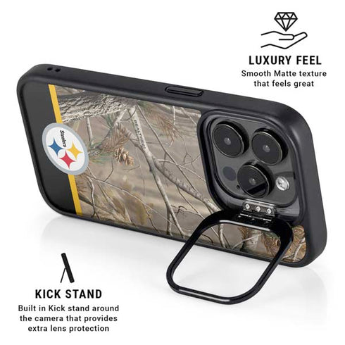 NFL Realtree Camo Pittsburgh Steelers iPhone 15 Pro Max Kickstand Case