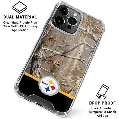 NFL Realtree Camo Pittsburgh Steelers iPhone 16 Pro Clear Case